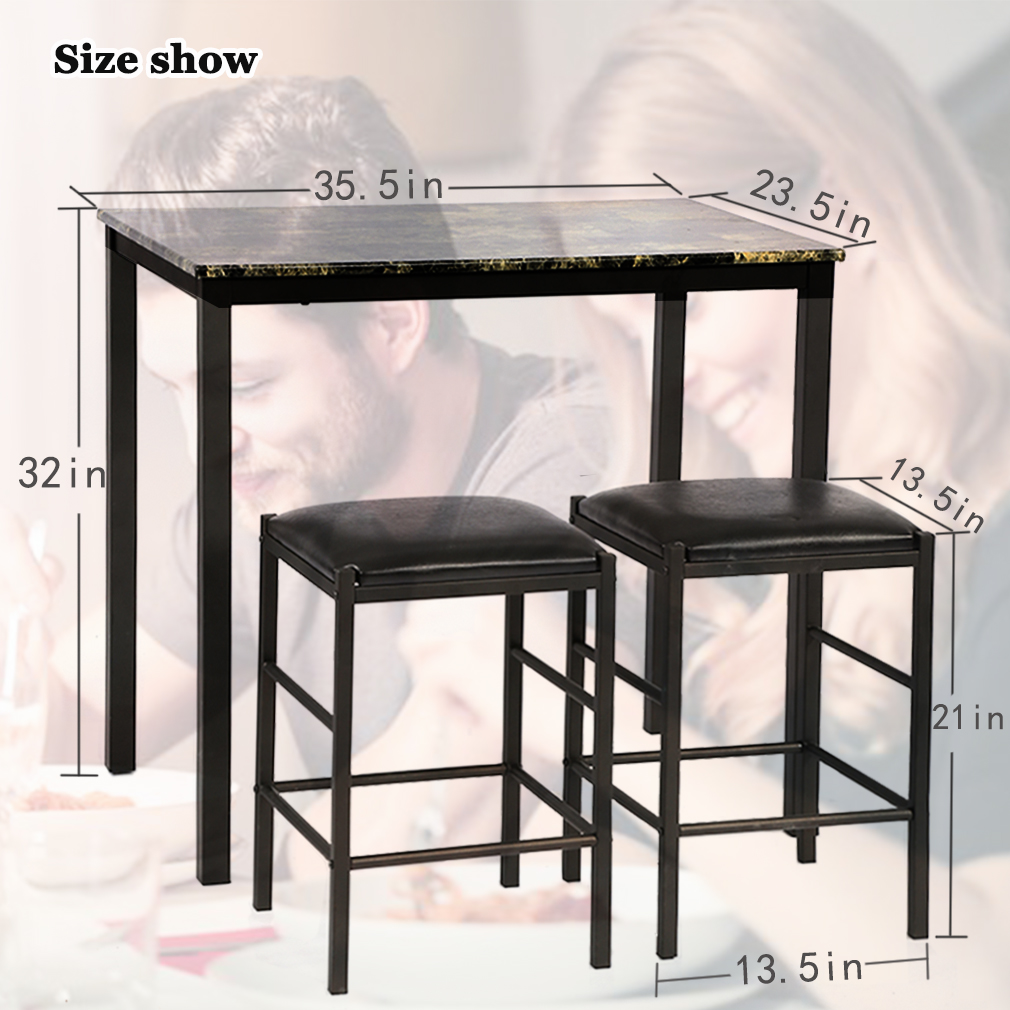 Bar Height Table Set Dining Small Pub Kitchen Chairs High Top Stools