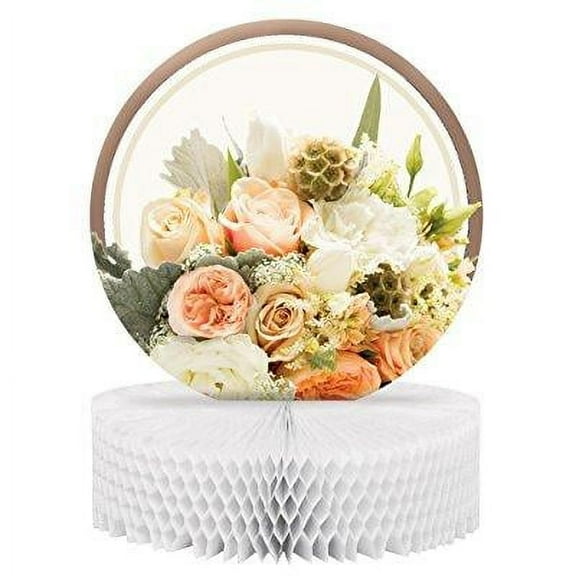 Creative Converting 318156 Honeycomb Centerpiece, Rose Gold Bouquet