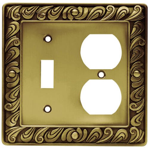 Franklin Brass Paisley Single Switch and Duplex Wall Plate in Tumbled Antique Brass Walmart