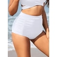 thumbnail image 2 of Bikini Retro de Talle Alto para Mujer Parte Inferior Fruncida Tankinis Cortos Blanco - A CH Blanco - A CH Xishao ropa, 2 of 2