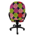 thumbnail image 3 of Rose Office Chair Slipcover, Romantic Theme Flower Petals Bouquets Lovers Valentine's Days Blossoms, Protective Stretch Decorative Fabric Cover, Standard Size, Lime Green and Multicolor, by Ambesonne, 3 of 5