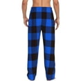 thumbnail image 3 of Xecao Buffalo Plaid Blue Black Men's Straight Lounge Pajama Pants: The Ultimate in Comfortable Sleepwear, 3 of 9