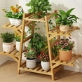 thumbnail image 2 of Chak’s Choice Bamboo storage rack, multi-tiered indoor succulent plant and climbing flower rack, -6 flower pot holders, 2 of 5