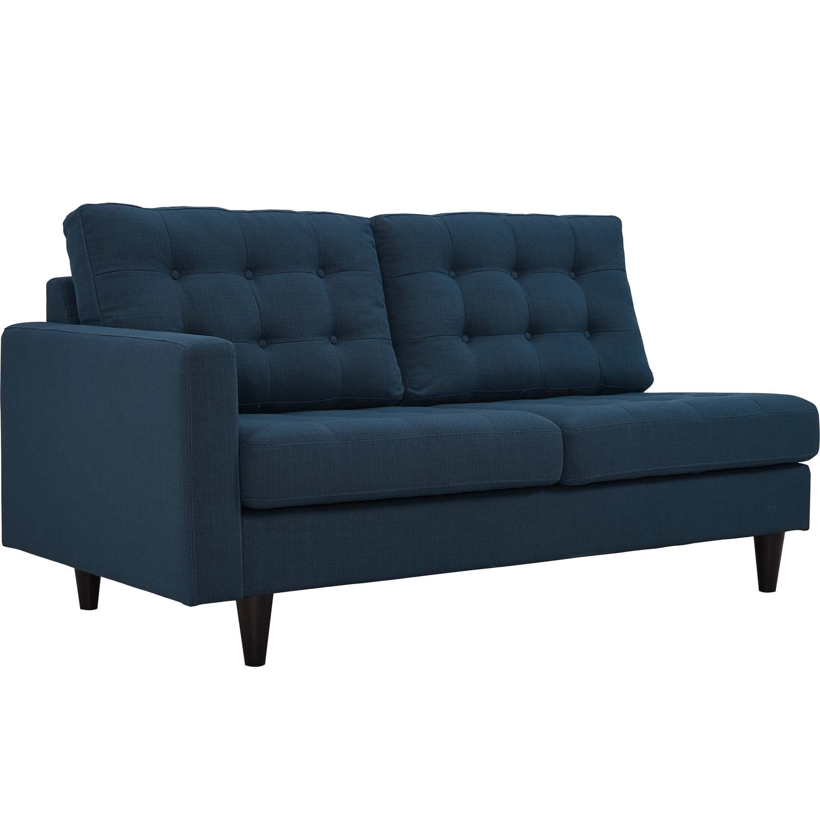 Modway Empress Left-Facing Upholstered Fabric Loveseat in Azure