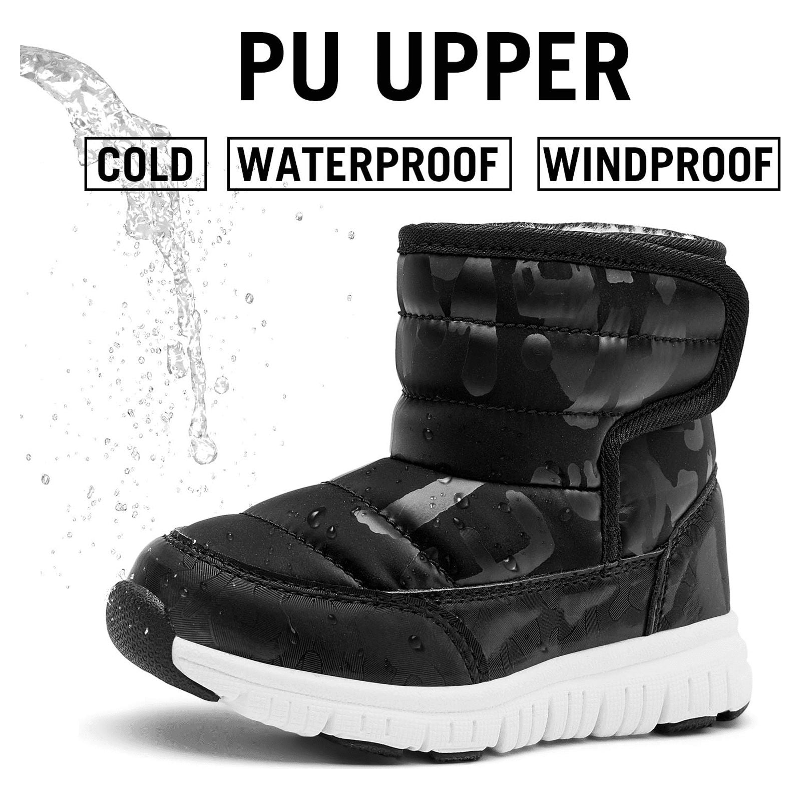 HOBIBEAR Boys & Girls Waterproof, Slip Resistant Snow Boots