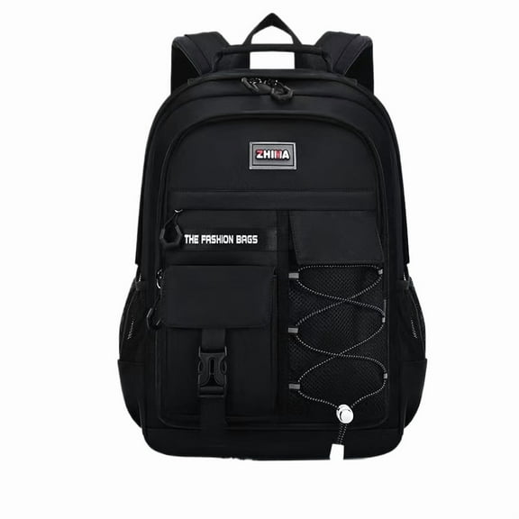 Laptop Backpack Durable Bookbag Middle High School Bag Women Men Waterproof Travel Daypack (BLack)