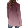 thumbnail image 4 of Idoravan Off Clear Cardigans for Women Trendy Summer and Spring Fashion Women Customer Customization Printing Long Sleeve T-shirt Pullover Round-Neck Blouse Wine M, 4 of 8