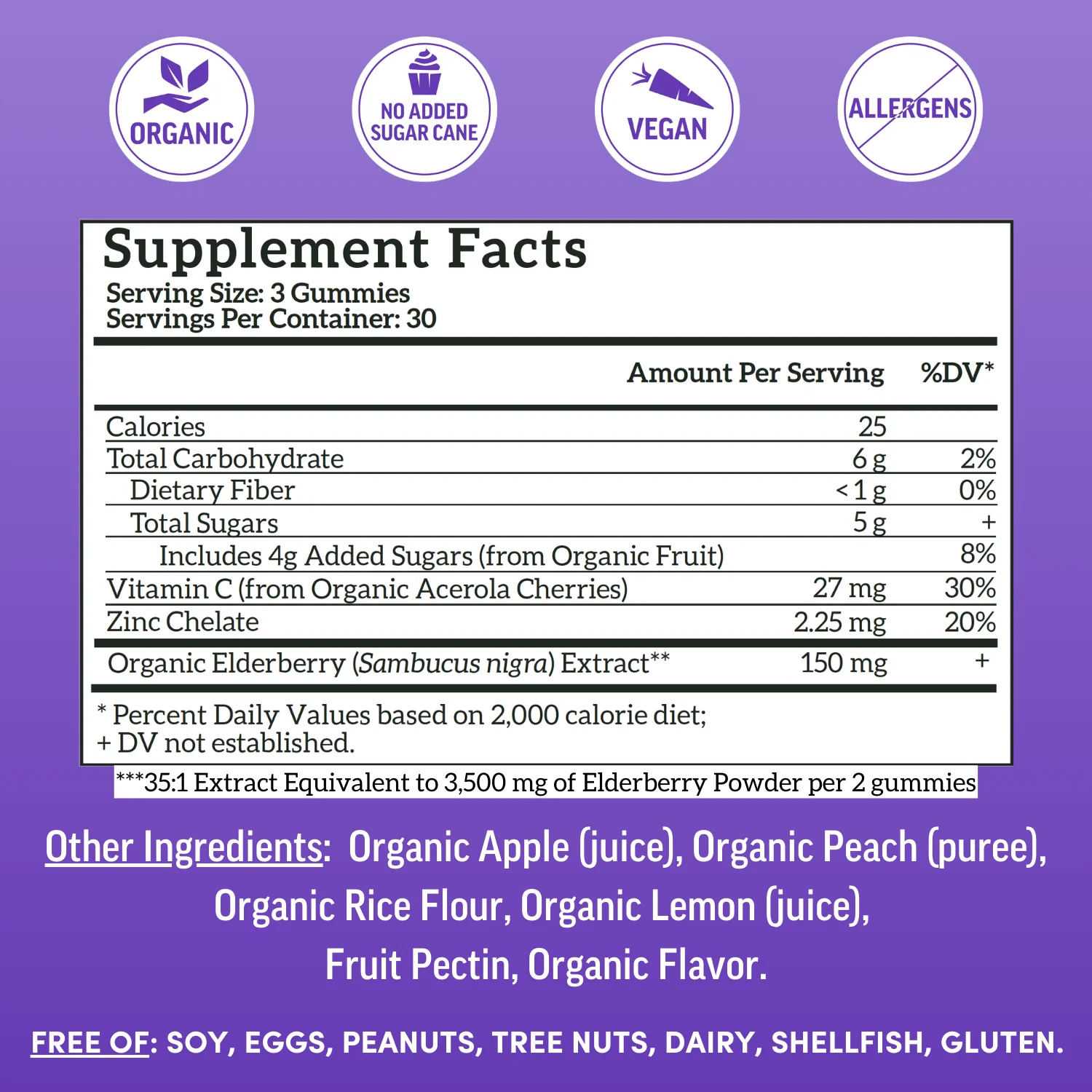 Llama Naturals Elderberry Gummies for Adults, Vegan, Organic Immune Support Supplement with Vitamin C and Zinc, Real Fruit Gummy Vitamins for Immunity, Chewable, No Added Sugar Cane, 90 Ct