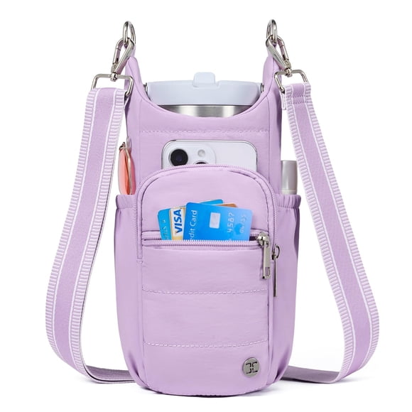 Bolso Portabotellas Telena RFID Morado Cruzado