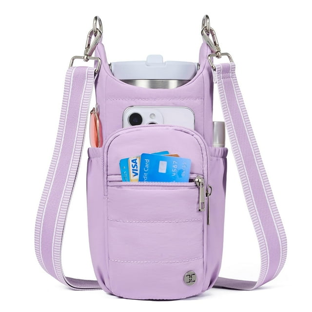 Bolso Portabotellas Telena RFID Morado Cruzado