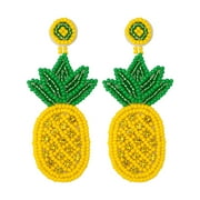 NUOKO Earrings Bohemia Handmade Beading Summer Creative Pineapple Fruit Earrings Border High Level Holiday Rice Bead Earrings