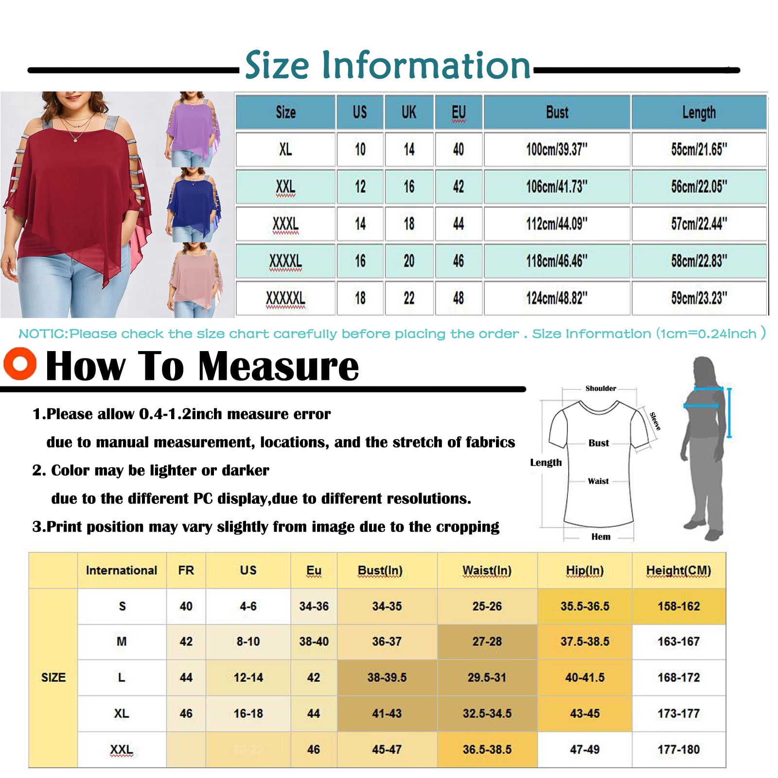 NILLLY Dressy Tops for Women Sexy Women Fashion Plus Size Ladder Cut  Overlay Asymmetric Blouse Straplesst Tops Ladies Top Pink / 5XL 