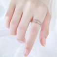 thumbnail image 5 of Joyería Cubic Zircon 925 Anillo relleno de plata Mujer Regalo de fiesta Sz Ajustable, 5 of 5
