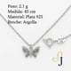 thumbnail image 2 of Collar De Mini Mariposa Con Zirconias Para Mujer Plata 925 Plateado, 2 of 5