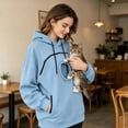 thumbnail image 5 of lcziwo Cat Pouch Hoodie for Women Light Blue Pet Hoodies Oversized Dog Carrier Hooded Sweatshirt with Carrying Pockets 2026 Light Blue,L, 5 of 8