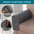 thumbnail image 7 of 2 Pack Waterproof Armrest Covers Couch for Chairs and Sofas Couch Arm Covers with Side Pocket, Non-Slip Armrest Protectors Washable Armrest Slipcover (Gray), 7 of 7