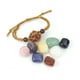 thumbnail image 3 of Xiao Hua Pulsera de cuentas hecha a mano, ideal para hombres y mujeres, tejida a mano con piedra natural marrón, con bolsa de malla ajustable y elástica (blanca)., 3 of 4
