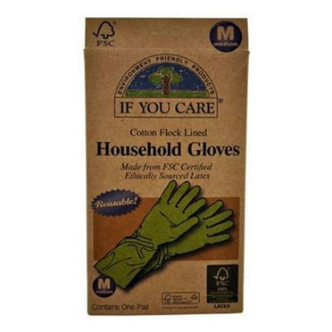 If You Care - Household Gloves Latex Cotton Flock 1 Pair - Large 