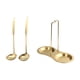 thumbnail image 3 of Soporte para cucharones de sopa, soporte para cucharas y 2 cucharas, soporte para cucharas de acero inoxidable para Oro, 3 of 9