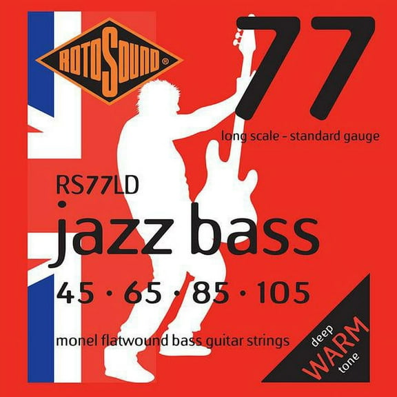 RotoSound Bass Guitar String Jazz Bass RS77LD Monel Flatwound 45-65-85-105