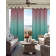 thumbnail image 4 of Ombre Green Pink Blackout Curtains 45 Inches Long for Bedroom, Colorful Painting Thermal Insulated Room Darkening Black Out Window Curtain Panels Grommet Drapes for Living Room, 4 of 8