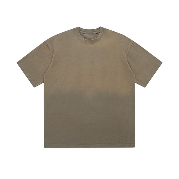 Blusas y camisas de manga corta y cuello redondo para hombre, blusas casuales de moda para hombre, blusas de color liso con cuello redondo y degradado.