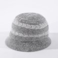 thumbnail image 4 of LinYooLi Bucket Hat for Women Knitted Plush Fisherman Hat Ear Protection Warm Bowler Hat Fashion Color Block Arrow Design, 4 of 8