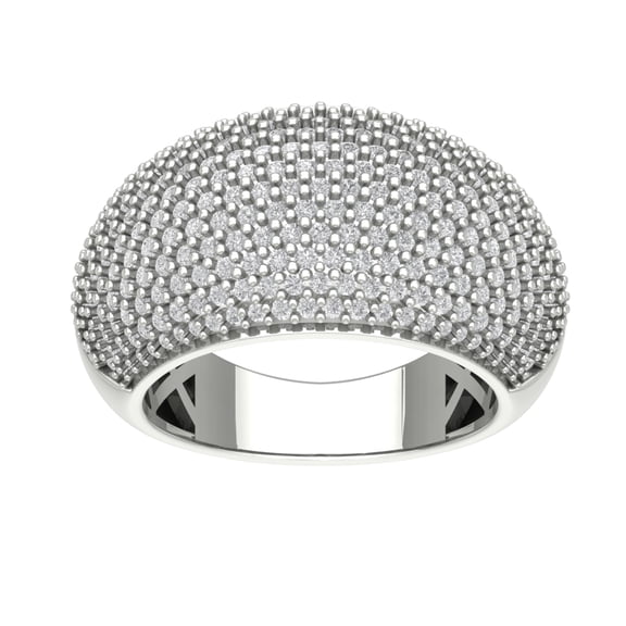 Araiya 14K White Gold Diamond Cluster Band Ring (1 1/2 cttw, I-J Color, I2-I3 Clarity), Size 7