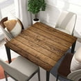 thumbnail image 2 of Square Fitted Table Cover Wood Grain Tablecloth with Elastic Edge Retro Wooden Tablecloths Waterproof Tables Cloth for Dining Kitchen Home Party Picnic, Fit for 36"x36" Tables, Style-6, 2 of 4
