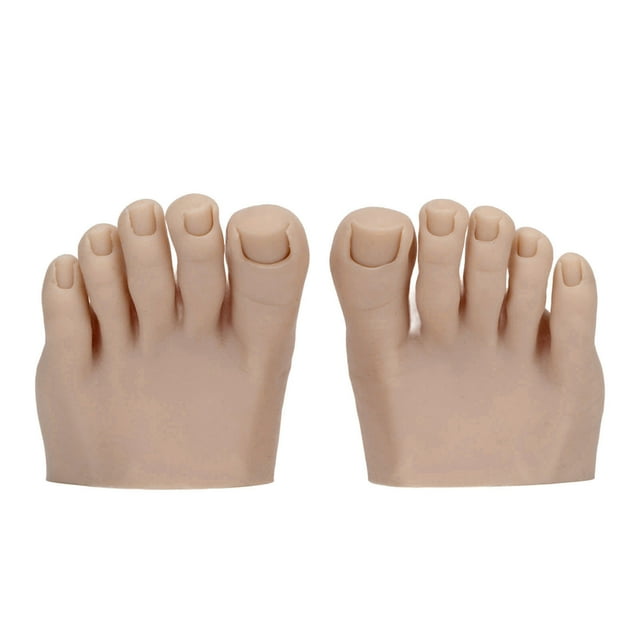 Oubit Pratique Modèle de Pied en Silicone, 1 Paire Nail Art Nail Art Pied Modèle Nail Display Pied Modèle Surélevé Design