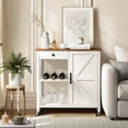 thumbnail image 2 of Catrimown Kitchen Cart on Wheels, Farmhouse Rolling  Kitchen Cart , Microwave Cart, Coffee Cart Station, White, 2 of 9