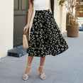 thumbnail image 5 of bbyeadc Maxi Skirts for Women Tiered Elastic High Waisted Flowy Skirt Flowy Swing Drawstring Summer Beach Skirt Trendy Pleated Boho Skirts Women Midi Length, Black L, 5 of 7