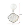 thumbnail image 4 of Silvery Tone Beautiful Faux Pearl Seashell Fan Fashion Drop Stud Earrings,1-Silver, 4 of 5
