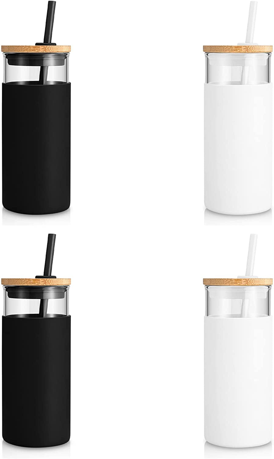 Glass Tumbler w/ silicone sleeve, bamboo lid & straw – Mountain Home  Crockery