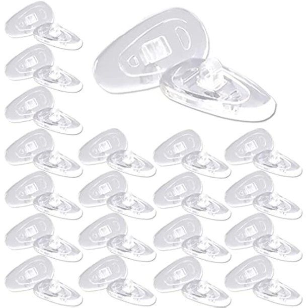 Bodya - Juego de 20 pares de almohadillas nasales para anteojos, almohadillas nasales de silicona suave atornilladas, kit de reemplazo Almohadillas antideslizantes para puente nasa