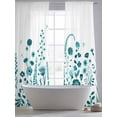 thumbnail image 5 of Teal Spring Floral Sheer Curtains 84 Inch Length 2 Panels Set, Watercolor Flowers Elegant Pastoral Voile Window Treatment Rod Pocket Curtains Sheers Drapes for Bedroom/Living Room/Kitchen 52"x84"x2, 5 of 7