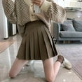 thumbnail image 4 of Clearance Girls Women High Waisted Pleated Skirt Plain Plaid A-line Mini Skirt Skater Tennis School Uniform Skirts Lining Shorts, 4 of 4