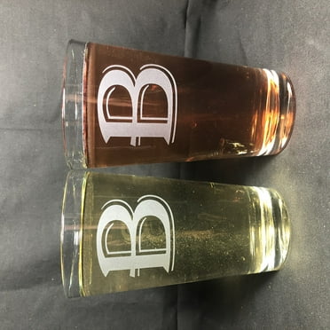 16OZ MONOGRAM BEER GLASS B SET OF 2