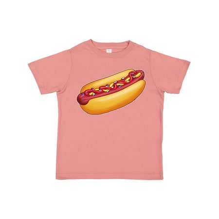 

Inktastic Hot Dog Illustration with Mustard Onions and Ketchup Gift Toddler Boy or Toddler Girl T-Shirt