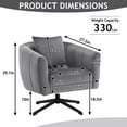 thumbnail image 6 of Ktaxon 360° Swivel Accent Armchair Velvet Upholstered Club Chair, Pumpkin Shape Sofa Corner Barrel Chair Gray (Metal Feet), 6 of 9