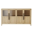 thumbnail image 1 of Buffet à Porte en Verre de 55 Pouces Style Ferme à Grain de Bois avec Rangement pour Salle à Manger, 1 of 6