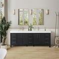 thumbnail image 2 of Leon 84" Double Bathroom Vanity in Fir Wood Black w/Composite in Lightning White, 2 of 18