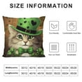 thumbnail image 5 of ONETECH  Happy St Patricks Day Lucky Cat Clover Throw Pillow Cover,  Shamrock Cushion Case Decoration for Sofa Couch, 5 of 5