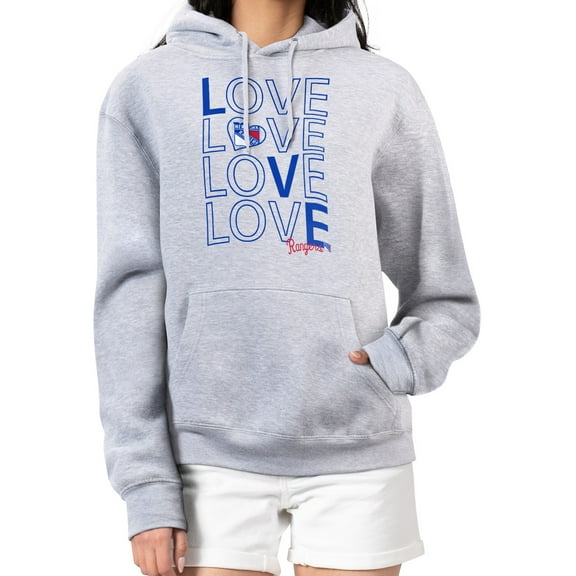 Women's G-III 4Her by Carl Banks Gray New York Rangers Hockey Love Fleece Pullover Hoodie