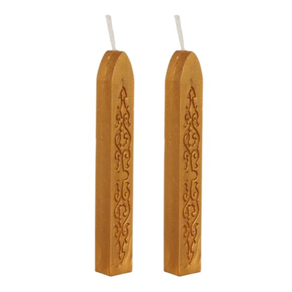 Less Than 5 Office&Craft&Stationery 2Pcs Vintage Gold Manuscript Sealing Seal Wax Sticks Wicks for Postage Letter