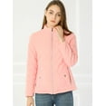 thumbnail image 2 of INSPIRE CHIC Women's Stand Collar Zip Up Lightweight Quilted Jacket, 2 of 6