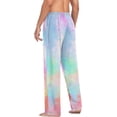 thumbnail image 6 of Men's Pajama Pants with Pockets Sleepwear Lounge Pants Stretch Casual Rainbow Tie Dye Color Print, 6 of 7