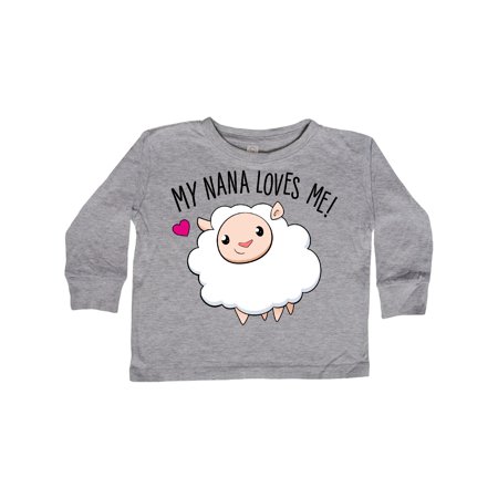 

Inktastic My Nana Loves Me- cute sheep Gift Toddler Boy or Toddler Girl Long Sleeve T-Shirt