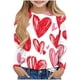 thumbnail image 1 of Blusas y camisas de manga larga con cuello redondo Camisas con estampados de manga larga Cuello redondo lindo Blusas casuales elegantes Ropa Camisas de cuello redondo Niña Top de poliéster, 1 of 4