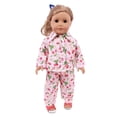thumbnail image 4 of Pijamas de camisa con estampado Floral para muñeca americana de 18 pulgadas, ropa de muñeca para bebé recién nacido de 43 Cm, regalos de vacaciones para niños, 4 of 4